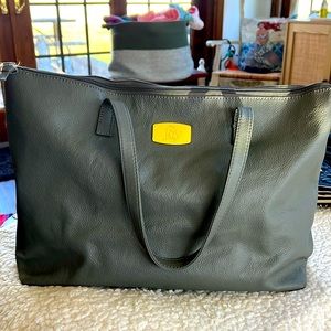Joy, Mango, leather tote, gray